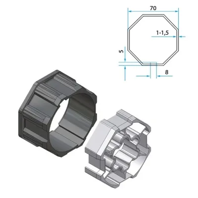 Adapter & Mitnehmer für Ø58 Motoren