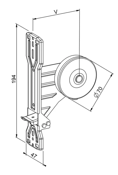 Gurtwickler Clicko Unterputz, Lochabstand 10-18,5, inkl. Deckplatte, max. Gurtaufnahme 5m