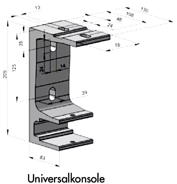 Universal Tragrohrkonsole 40mm