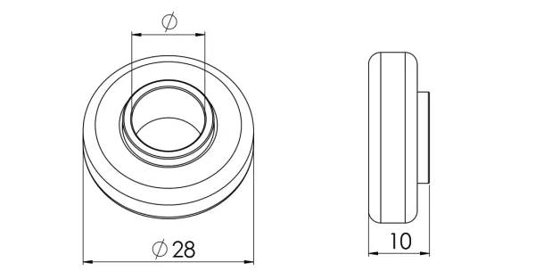 Mini-Kugellager-Metall mit Bund 10mm-Bohrung, Gesamtbreite 10mm