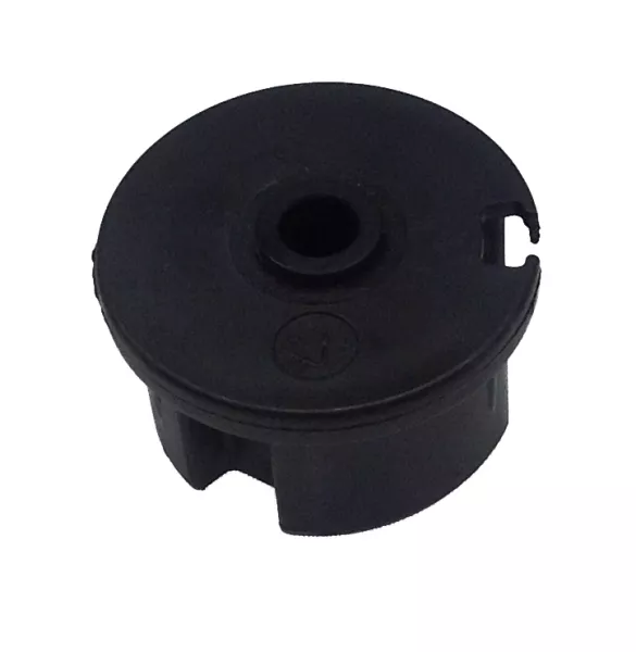 Walzenkappe Nut. Ø63mm mit Bohrung 12mm, mit Rand 2mm, Farbe schwarz