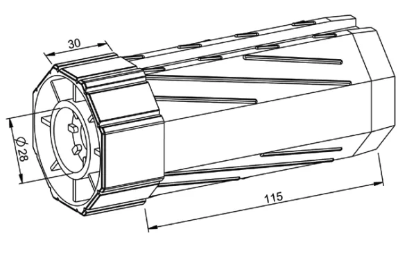 Walzenkappe SW 60 für innenliegendes Kugellager, 145 mm lang