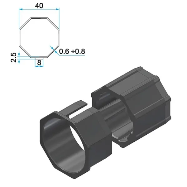Adapter+Mitnehmer Achtkant 40mm