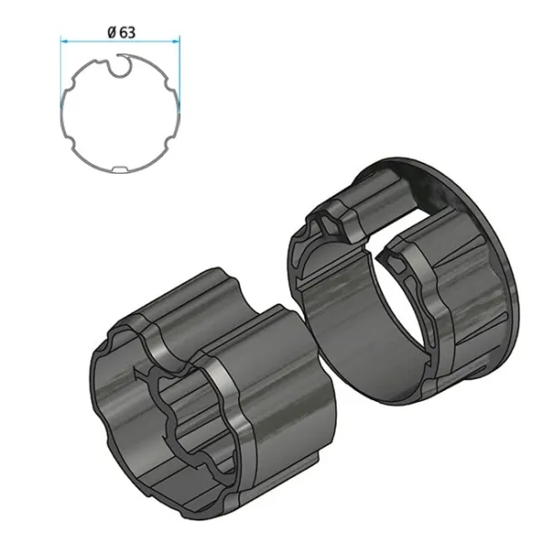 Adapter+Mitnehmer Nutrohr 63mm