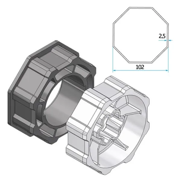 Adapter+Mitnehmer Achtkant 102 mm