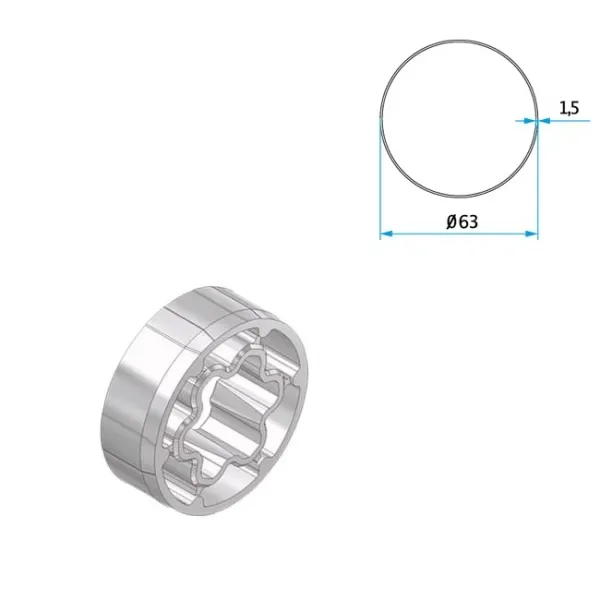 Mitnehmer Rundrohr 63 mm