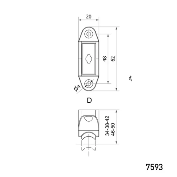 Kurbelhalter 3-Teilig verstellbar, magnetisch, Farbe weiß (ähnl. RAL 9016)