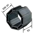 Kunststoff-Adapter SW60/40, zur Aufnahme von Mini-Gurtscheiben mit Walzenkappe SW40