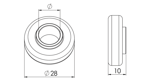 Mini-Kugellager-Metall mit Bund 12mm-Bohrung, Gesamtbreite 10mm