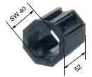 Kunststoff-Adapter SW50/40, zur Aufnahme von Mini-Gurtscheiben mit Walzenkappe SW40