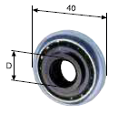 Kugellager mit Kunststoffinnenring, D=Ø 15mm