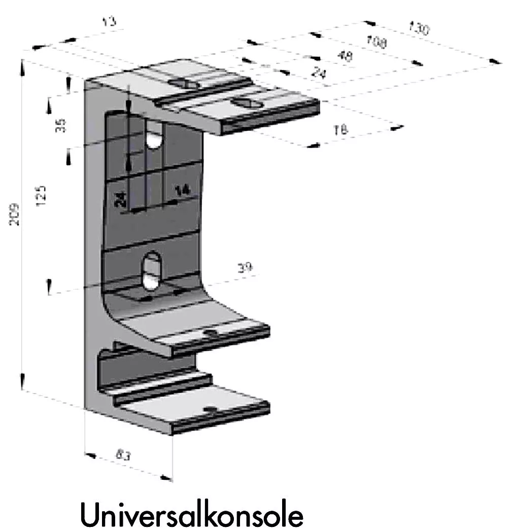 Universal Tragrohrkonsole 40mm