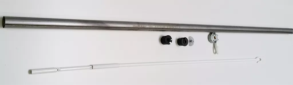 Antriebsset mit 2m Nutrohr Ø48mm und Schneckengetriebe