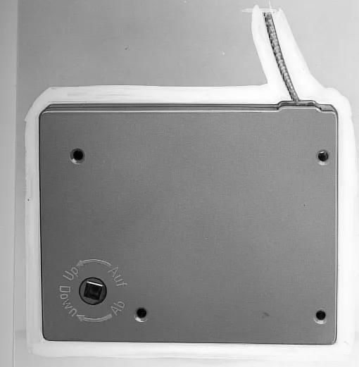 Mini-Kurbelgetriebewickler Aufputz, ohne Schnur, Farbe weiß, mit Kurbel 130mm