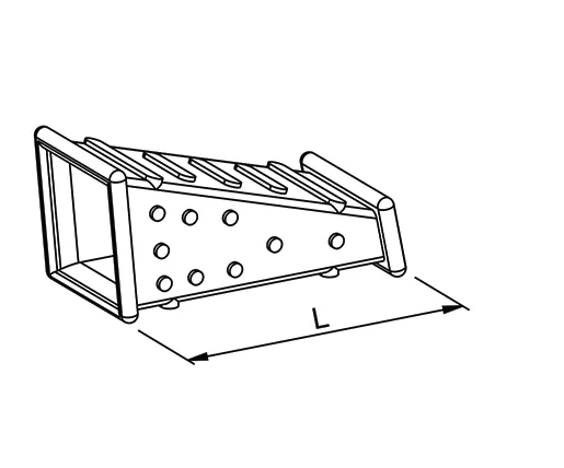 Gurtführung Mauer für 22mm-Gurt gerade, ca. 80mm