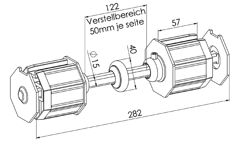 Kupplungsstück SW 60, demontierbar, mit 40 mm Kugellager