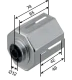 Walzenkappe metall SW60, mit innenliegendem Lager Ø28mm