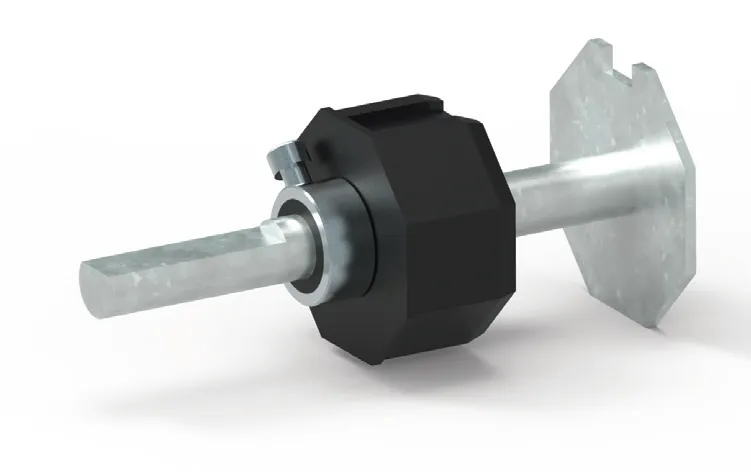 Getriebe Anschlussstück SW 60, Durchmesser 15mm auf 12mm abgeflacht
