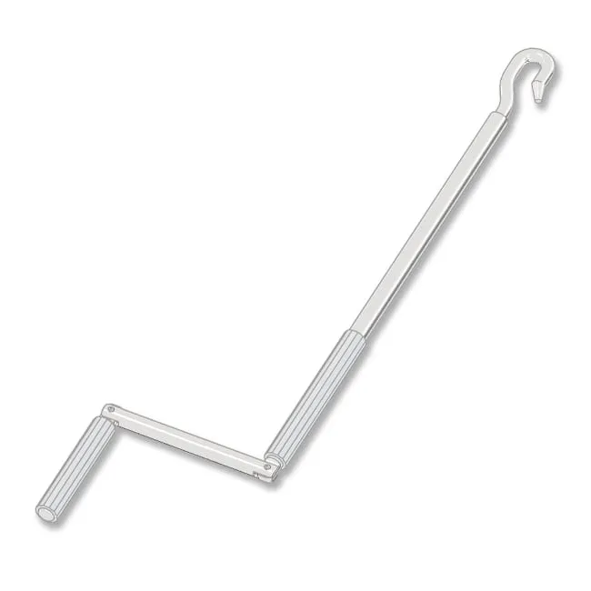 Kurbelgestänge mit Haken - Länge 1500 mm, Farbe weiß
