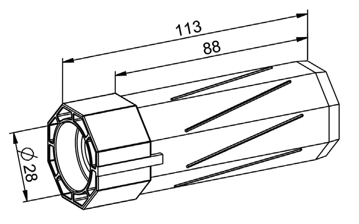 Walzenkappe SW 40 für Gleit- oder Kugellager ø 28 mm