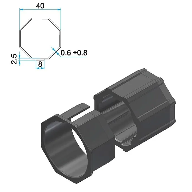 Adapter+Mitnehmer Achtkant 40mm