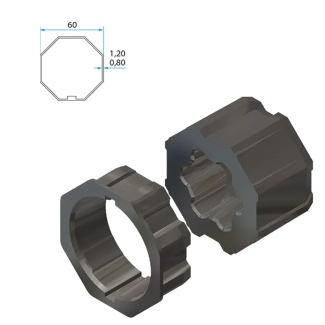 Adapter+Mitnehmer Achtkant 60mm
