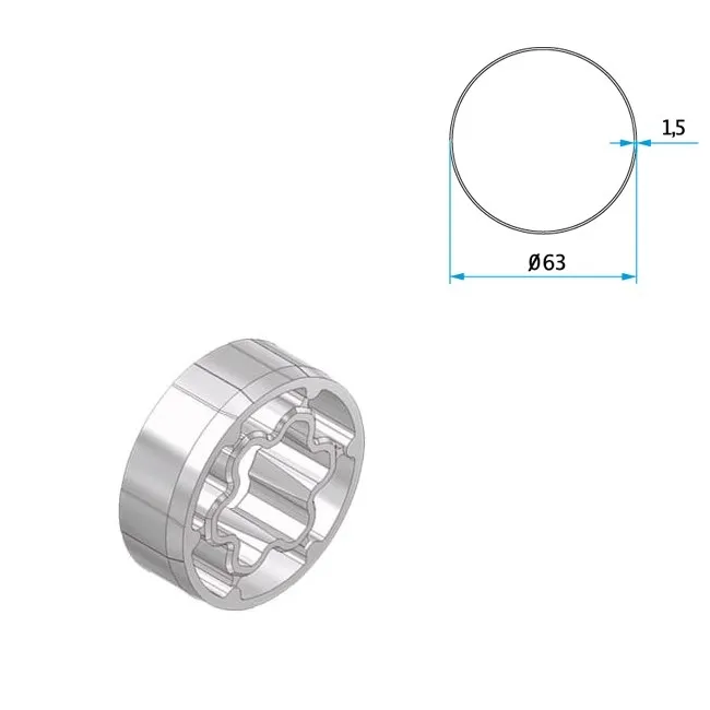 Mitnehmer Rundrohr 63 mm