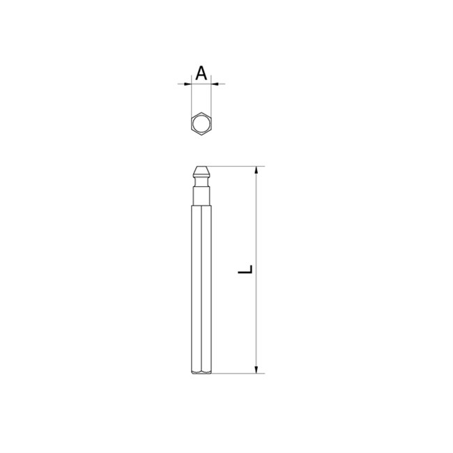 Antriebsstab 6Kt.6mm verzinkt, Länge 500 mm