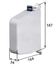 Getriebewickler, Aufputz, schwenkbar, für 23mm Gurt, Gurtaufnahme 11m, ohne Gurt, LA 187 mm, Farbe weiß