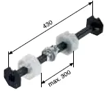 Doppelwellenbolzen, verstellbarfür Stahlwelle SW 70, mit Kugellager Ø 50mm