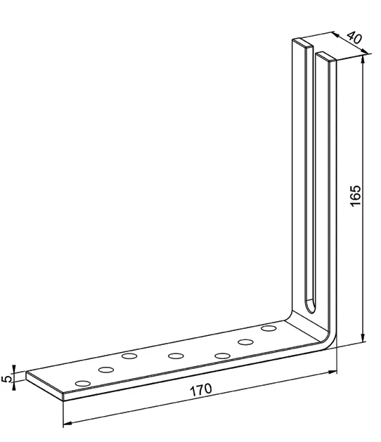 Winkel aus Eisen 40x5mm lose, verzinkt