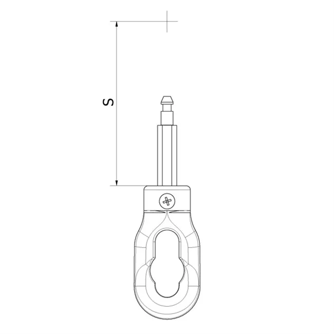 Öse mit 6kt.8mm VZN mit INOX Schraube, Ösenlänge 55mm, Farbe reinweiß (ähnl. RAL 9010) zu Kegelradgetriebe 4,6:1