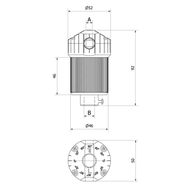Kegelradgetriebe 1,8:1 Universal (für Rechts- & Linkseinbau geeignet), Antrieb 6Kt.6 mm, Abtrieb 4Kt.12mm