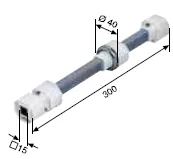 Doppelwellenbolzen, verstellbarfür Stahlwelle SW 40, mit Kugellager Ø 40mm