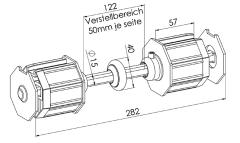 Kupplungsstück SW 60, demontierbar, mit 40 mm Kugellager