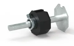 Getriebe Anschlussstück SW 60, Durchmesser 15mm auf 12mm abgeflacht