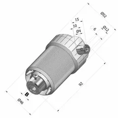 Kegelradgetriebe 1,8:1 - cav. SX R (für Linkseinbau), Antrieb 6Kt.6 mm, Abtrieb 4Kt.12mm