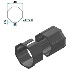 Adapter+Mitnehmer Achtkant 40mm