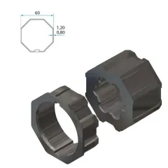 Adapter+Mitnehmer Achtkant 60mm
