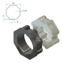 Adapter+Mitnehmer Achtkant 70mm