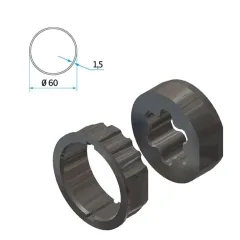 Adapter+Mitnehmer Rundrohr 60 mm