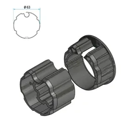 Adapter+Mitnehmer Nutrohr 63mm