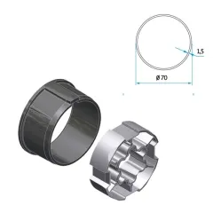 Adapter+Mitnehmer Rundrohr 70mm