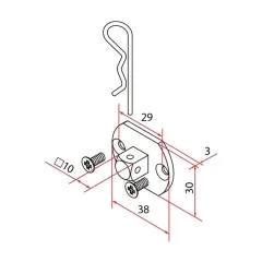Flansch mit Bolzen 4Kt.10mm