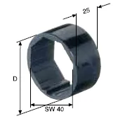 Aufsteckring für Stahlwelle SW 40 x 0,8 mm, zum Aufdicken auf D=Ø 50 mm