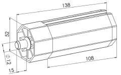 Walzenkapsel SW 50 mit 12 mm Stift außen