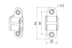 Mini-Doppelleitrolle, schmal, 20 mm breit