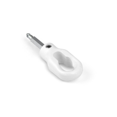 Öse mit 6kt.8mm VZN mit INOX Schraube, Ösenlänge 110mm, Farbe weiß (ähnl. RAL 9016) zu Kegelradgetriebe 4,6:1