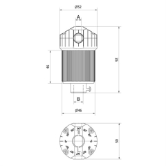 Kegelradgetriebe 1,8:1 Universal (für Rechts- & Linkseinbau geeignet), Antrieb 6Kt.6 mm, Abtrieb 4Kt.12mm